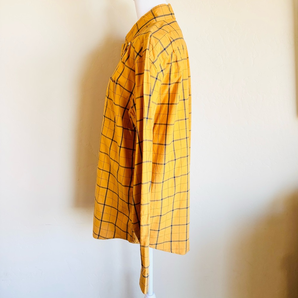 GAP Men's Mustard Plaid Button-Down Shirt NWT - Picture 7 of 12